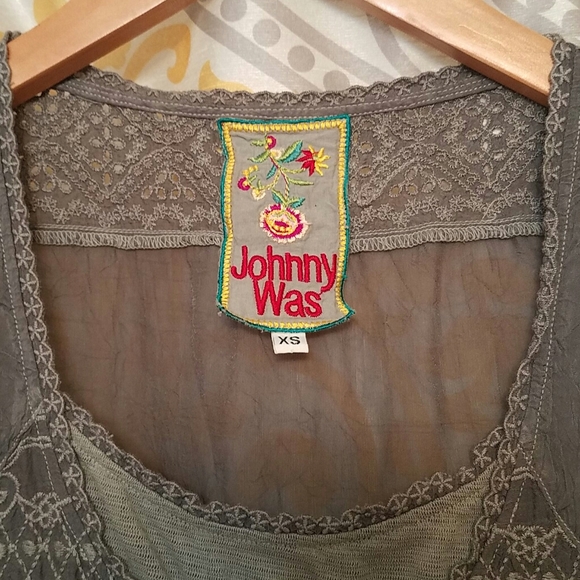 Johnny Was Grey Lace/Embroidery Dress, XS - Picture 10 of 12
